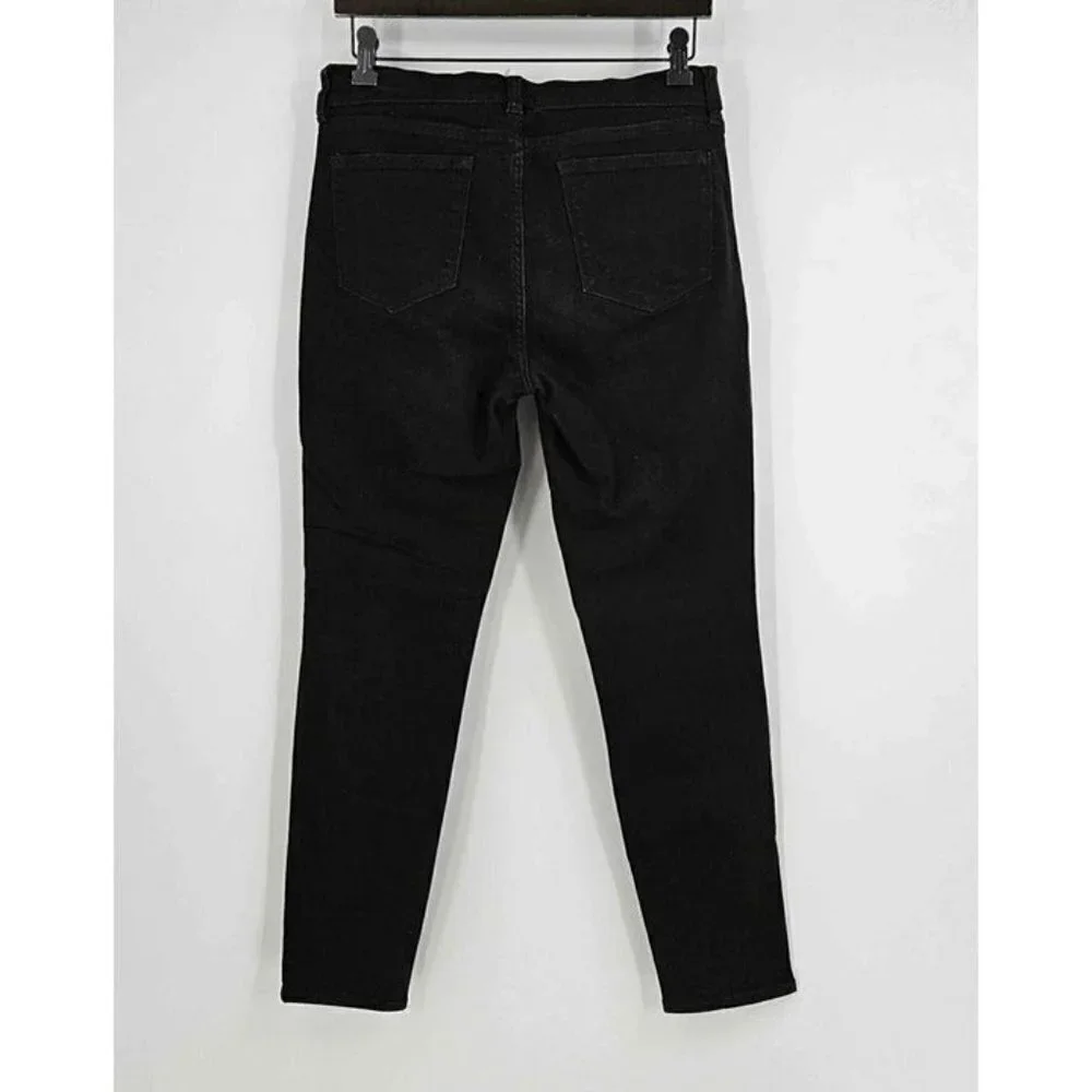 J. Crew Womens Black Stretch  Tapered Skinny Leg Jean 5 Pocket Zip Fly Sz 29